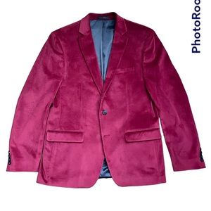 Mens Red Velvet Slim Fit Blazer Van Heusen